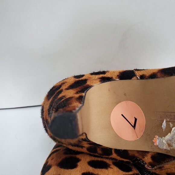 Vince Camuto Nandi 2 Calf Hair Leopard Zip Pointed Toe Mobwife Bootie Size 7 - Picture 8 of 12